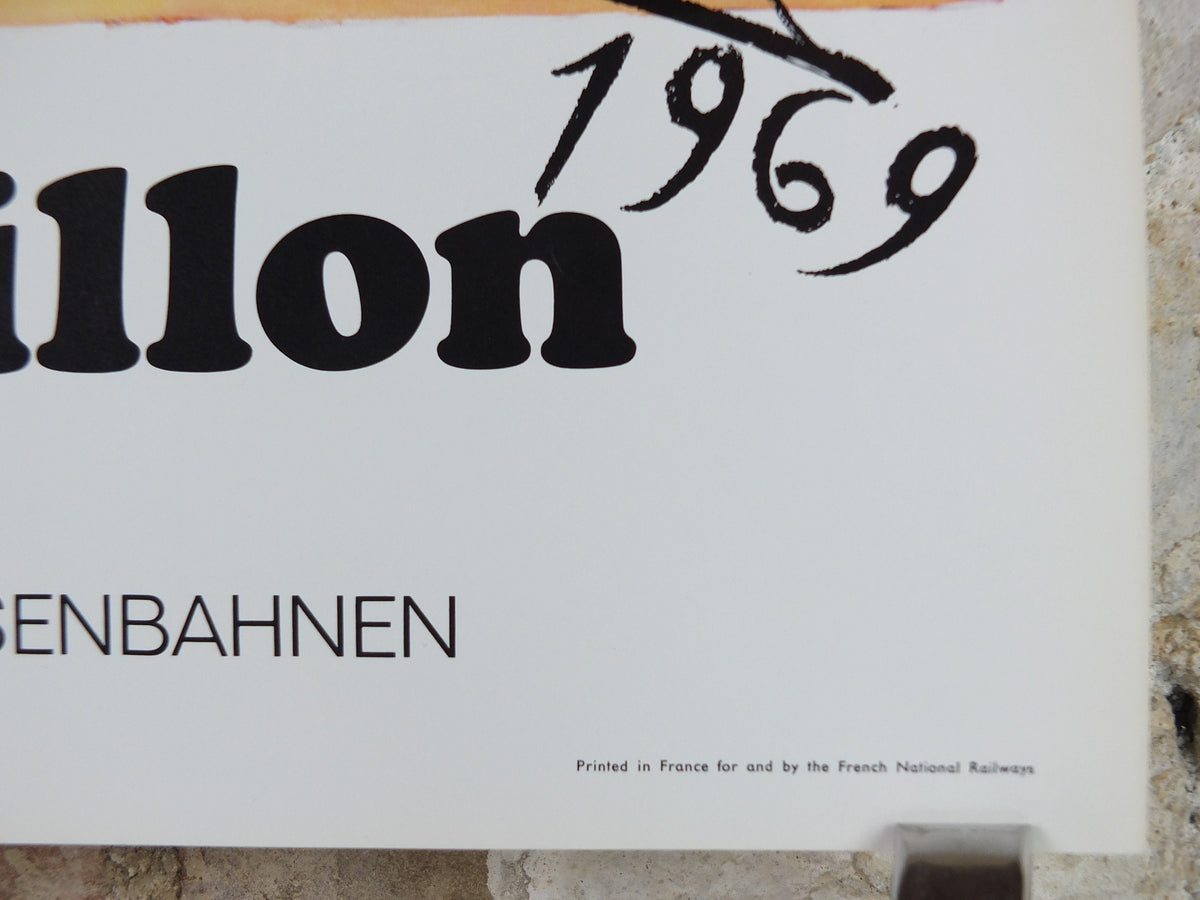 Vintage Dali Roussillon Poster, Salvador Dali, Butterflies, SNCF, travel tourism, 60cmx37cm, Chemins de fer Francais, wall art 1970s