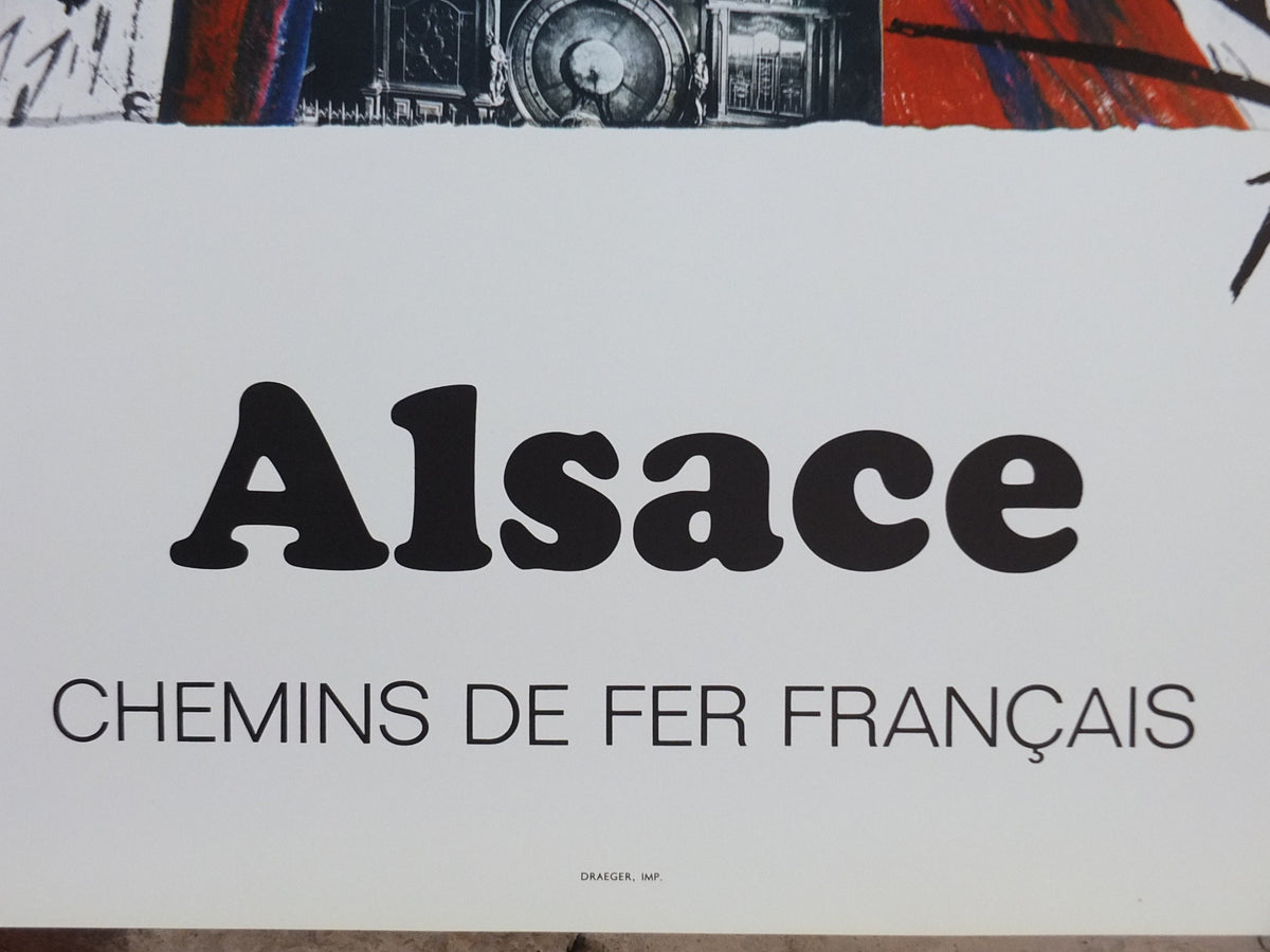 Vintage Dali Alsace Poster, Salvador Dali, Butterflies, SNCF, travel tourism, 100cmx62cm, Chemins de fer Francais, wall art 1970s
