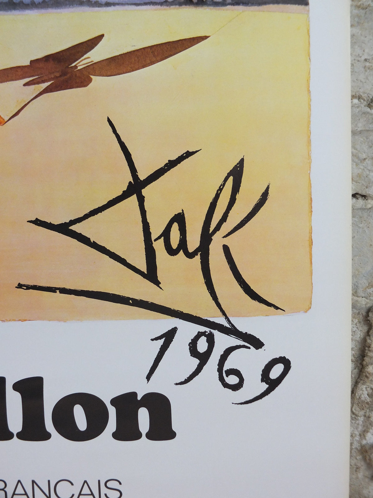 Vintage Dali Roussillon Poster, Salvador Dali, Butterflies, SNCF, travel tourism, 100cmx62cm, Chemins de fer Francais, wall art 1970s