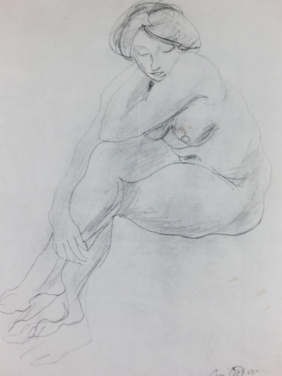 1980 Auguste Rodin Poster, Drawings from the Courtauld, female nude, Arts Council of Great Britain artist gallery exhibition, wall art decor