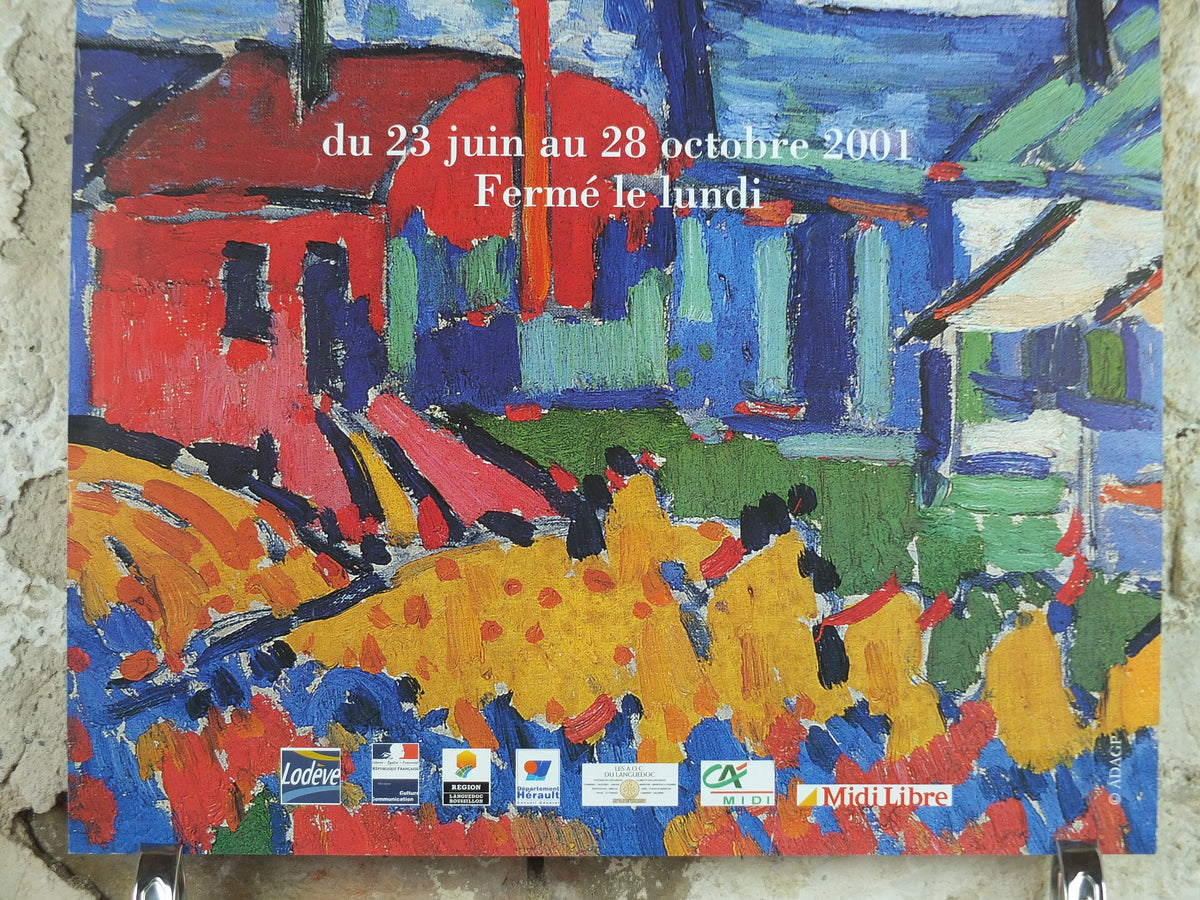 2001 Maurice de Vlaminck Poster, Derain & Vlaminck, "Les Bateaux Lavoirs" 1906 Fauvism artist gallery exhibition, wall art decor