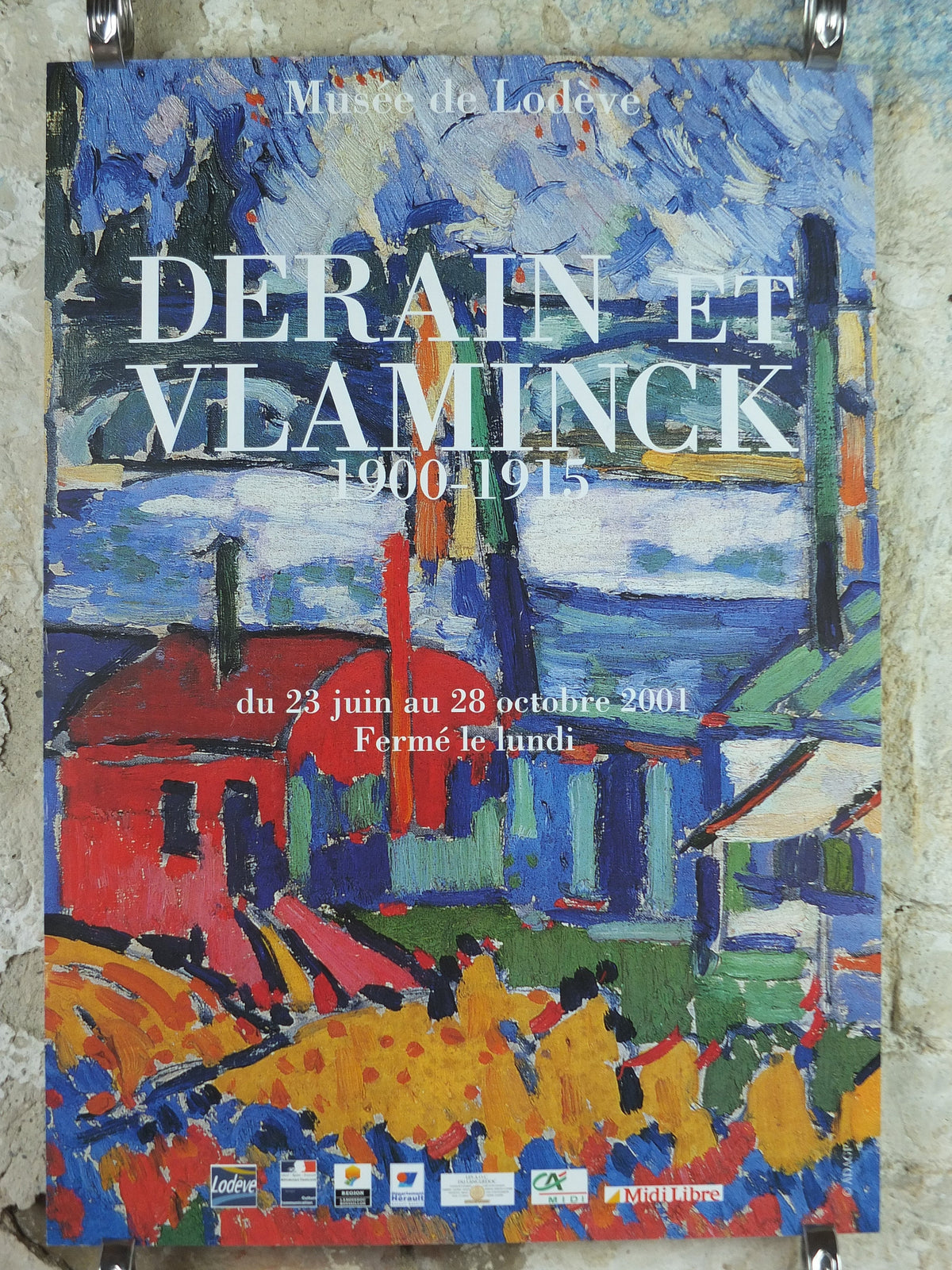 2001 Maurice de Vlaminck Poster, Derain & Vlaminck, "Les Bateaux Lavoirs" 1906 Fauvism artist gallery exhibition, wall art decor
