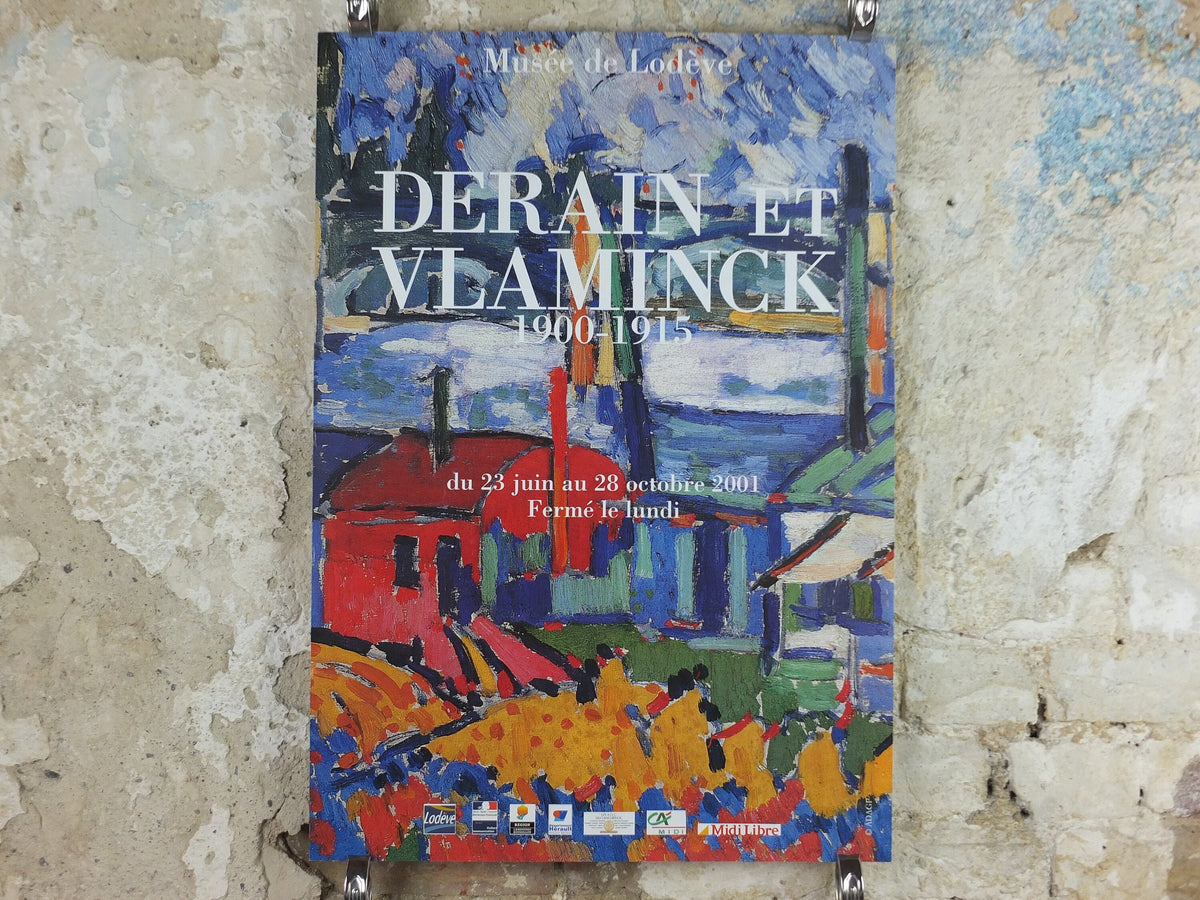 2001 Maurice de Vlaminck Poster, Derain & Vlaminck, "Les Bateaux Lavoirs" 1906 Fauvism artist gallery exhibition, wall art decor