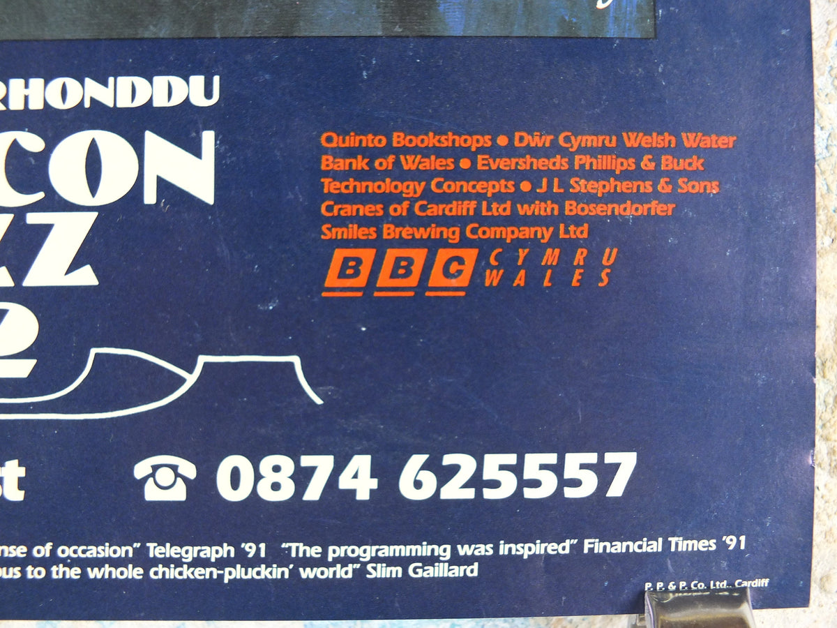 1992 Brecon Jazz 92 Poster, jazz music, Brecon Beacons, Wales, European Arts Festival, by Valerie Ganz, wall art decor