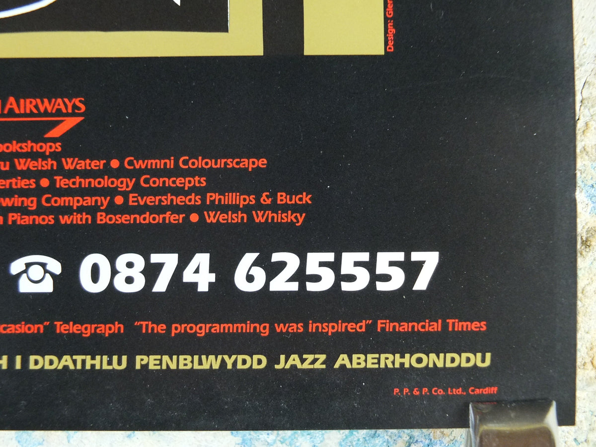 1993 Brecon Jazz 93 Poster, jazz music, Brecon Beacons, Wales, European Arts Festival, by Glenn Cour, wall art decor