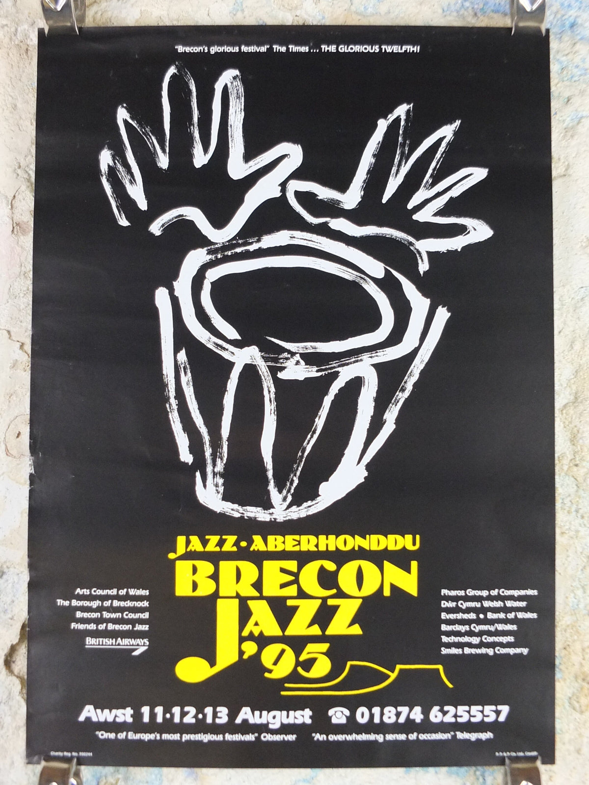1995 Brecon Jazz 95 Poster, jazz music, Brecon Beacons, Wales, European Arts Festival, wall art decor