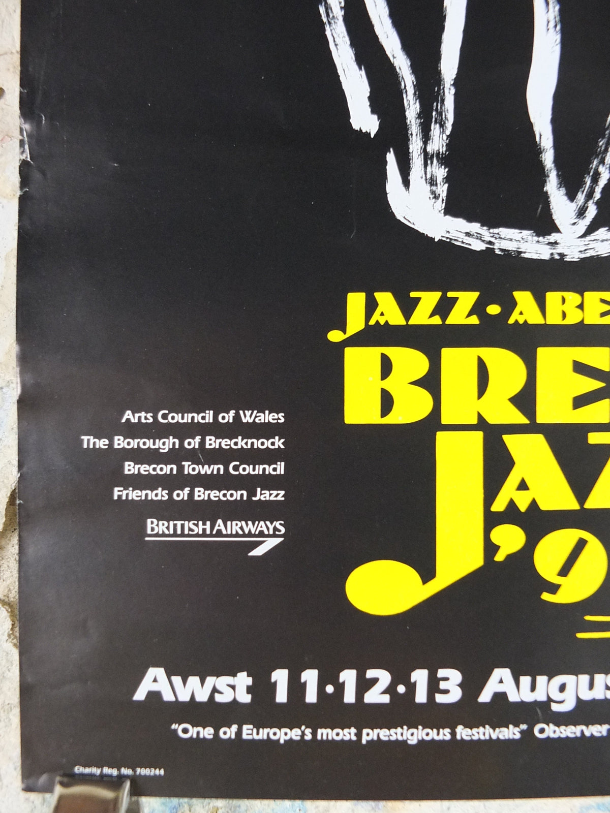 1995 Brecon Jazz 95 Poster, jazz music, Brecon Beacons, Wales, European Arts Festival, wall art decor