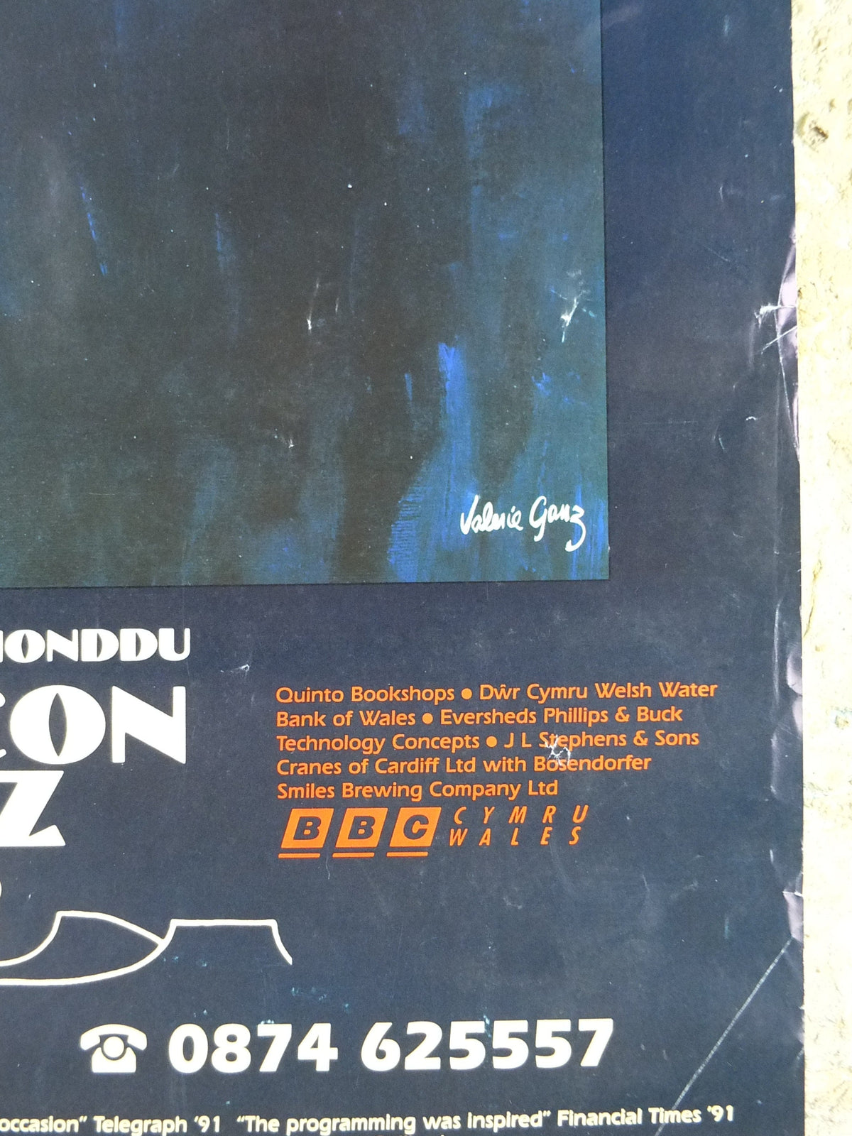 1992 Brecon Jazz 92 Poster, jazz music, Brecon Beacons, Wales, European Arts Festival, by Valerie Ganz, wall art decor