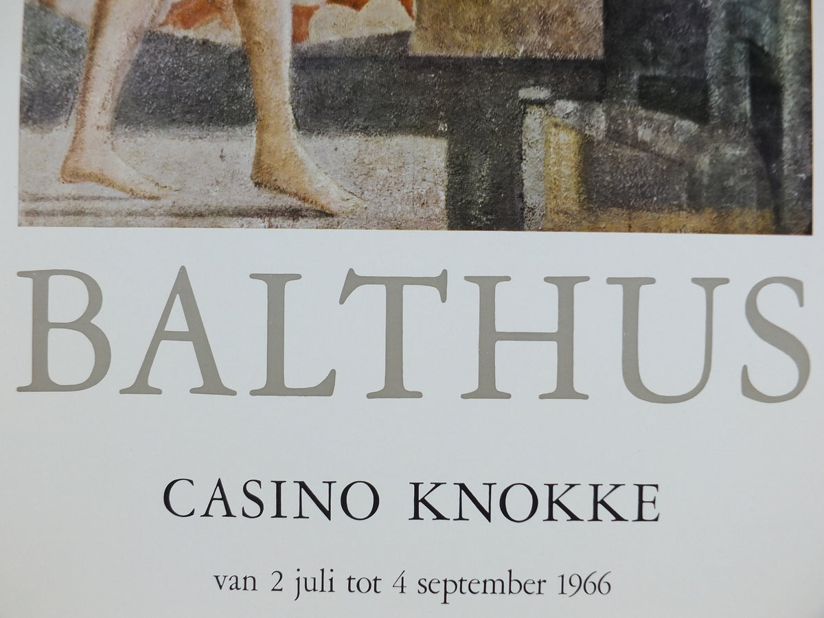 1966 Balthus Poster, La Phalène The Moth 1960, Casino Heist Knokke, Classical pre-Renaissance, artist gallery exhibition, wall art decor