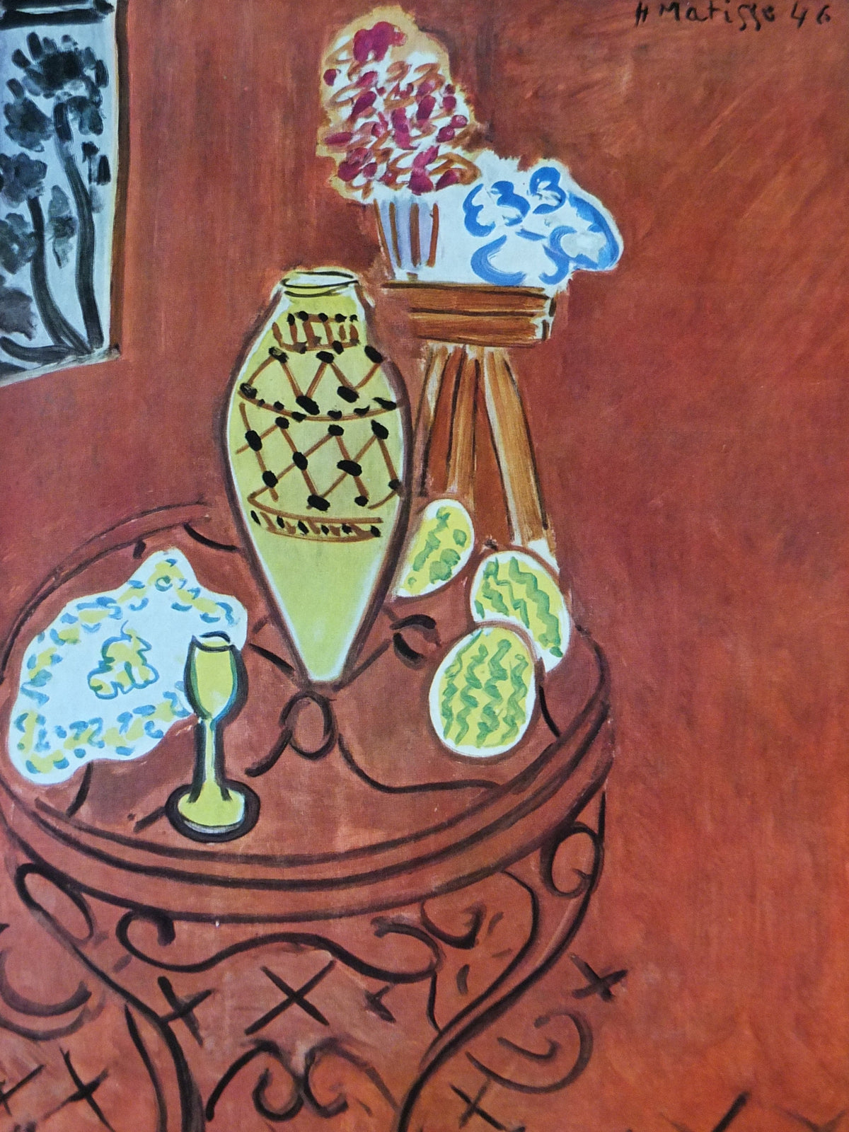1952 Henri Matisse Poster, Interior in Venetian Red, Fauvism, Modernism, Post-Impressionism expressionism, gallery exhibition wall art decor