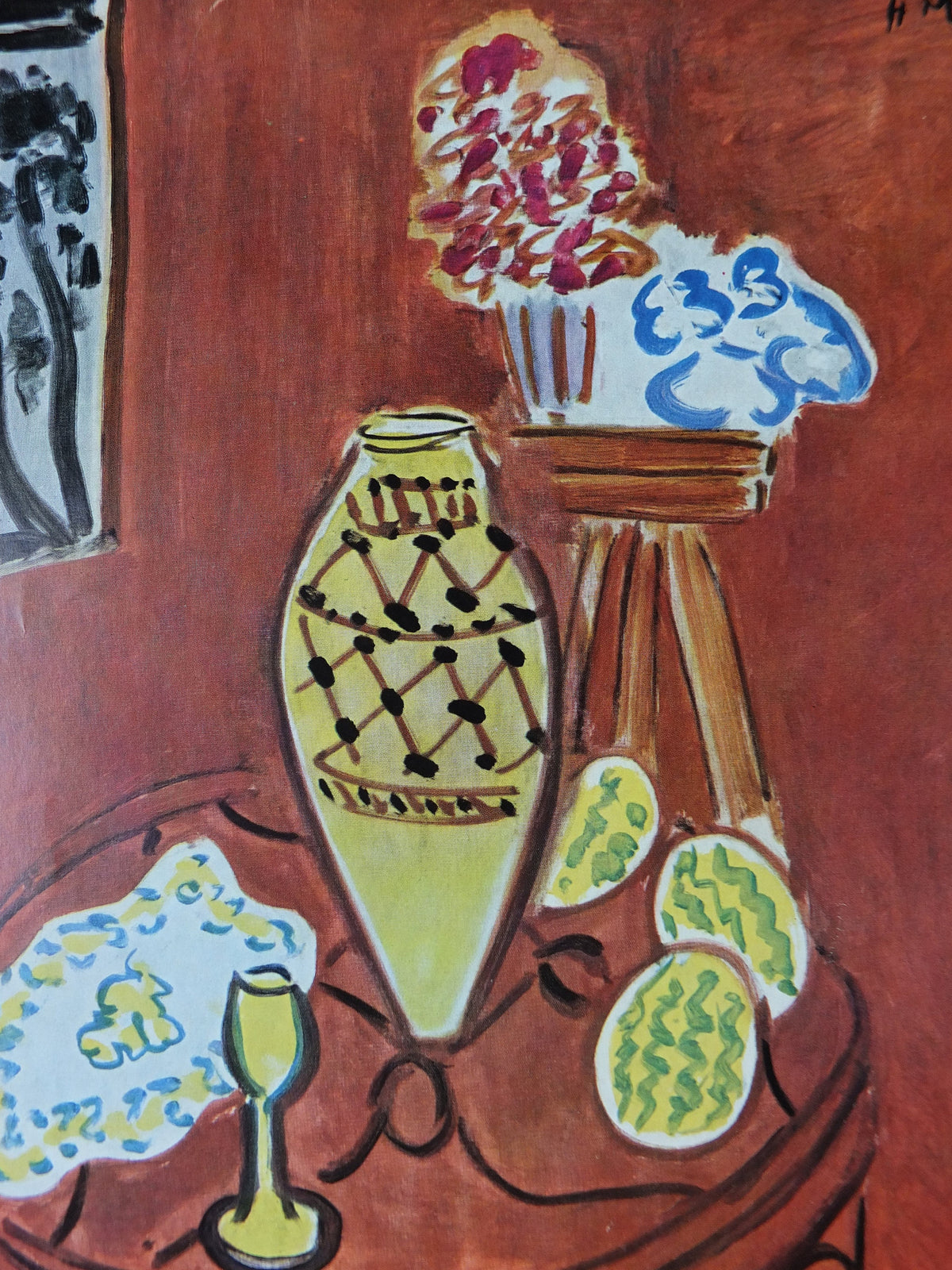 1952 Henri Matisse Poster, Interior in Venetian Red, Fauvism, Modernism, Post-Impressionism expressionism, gallery exhibition wall art decor