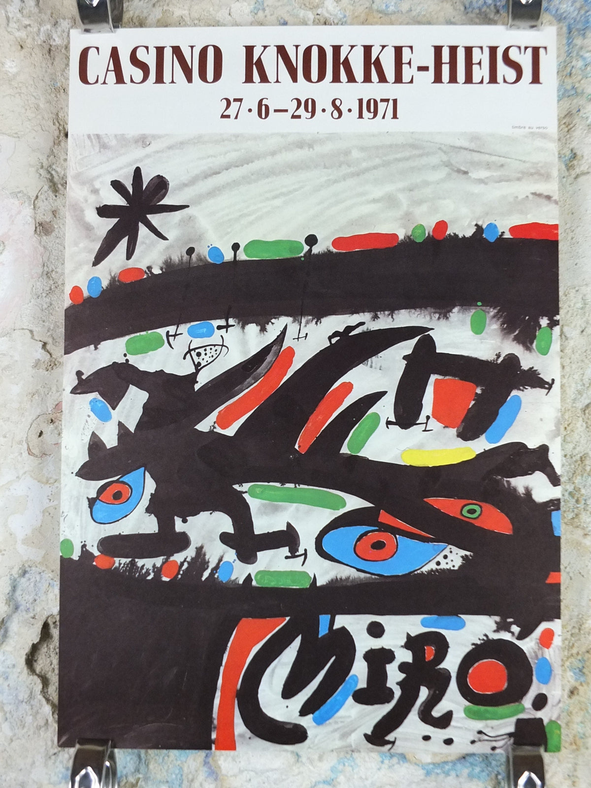 1971 Joan Miro Poster, Red and Black Eyes, Knokke Casino, Dada Surrealism, modern art, gallery exhibition, wall art decor