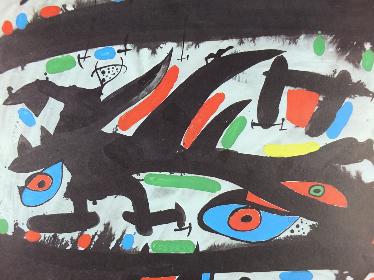 1971 Joan Miro Poster, Red and Black Eyes, Knokke Casino, Dada Surrealism, modern art, gallery exhibition, wall art decor