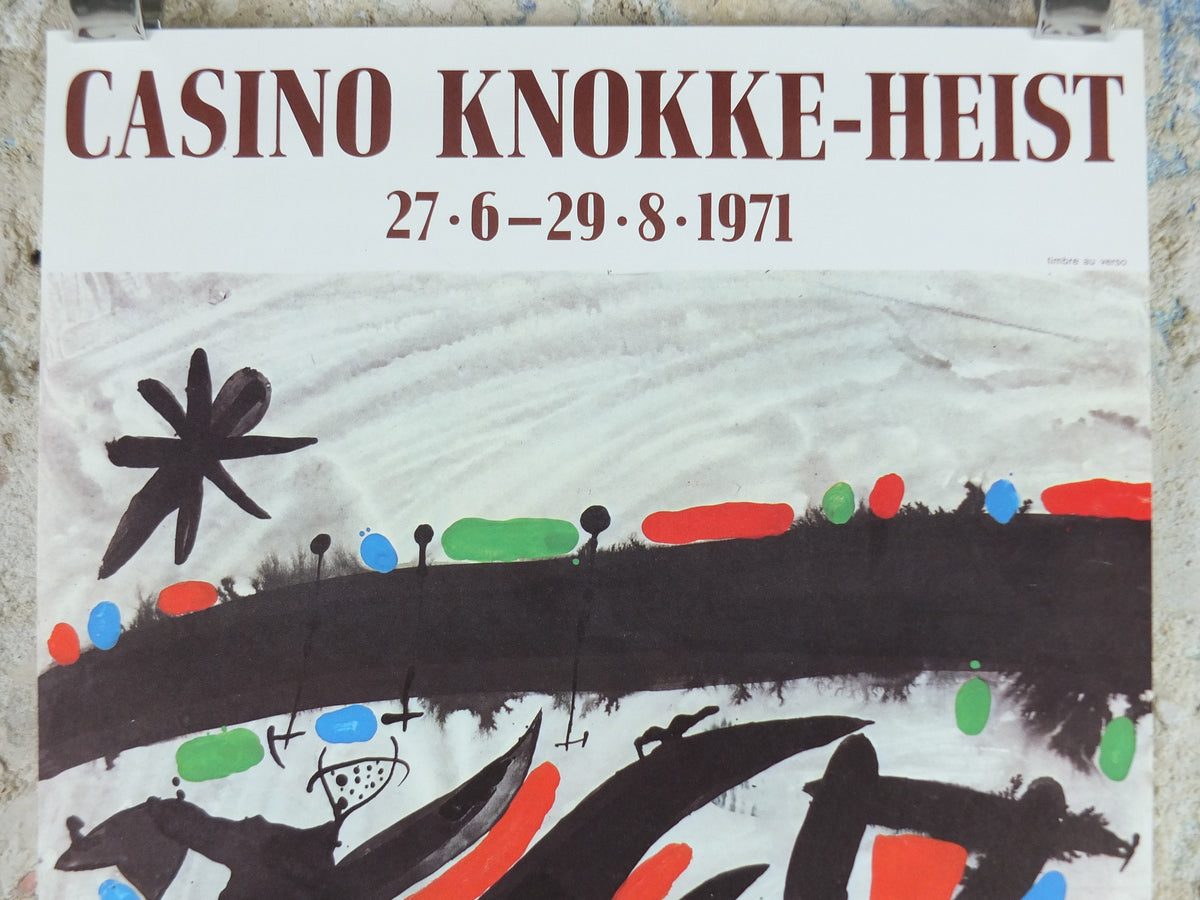 1971 Joan Miro Poster, Red and Black Eyes, Knokke Casino, Dada Surrealism, modern art, gallery exhibition, wall art decor