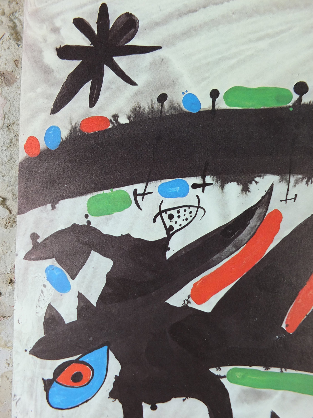 1971 Joan Miro Poster, Red and Black Eyes, Knokke Casino, Dada Surrealism, modern art, gallery exhibition, wall art decor