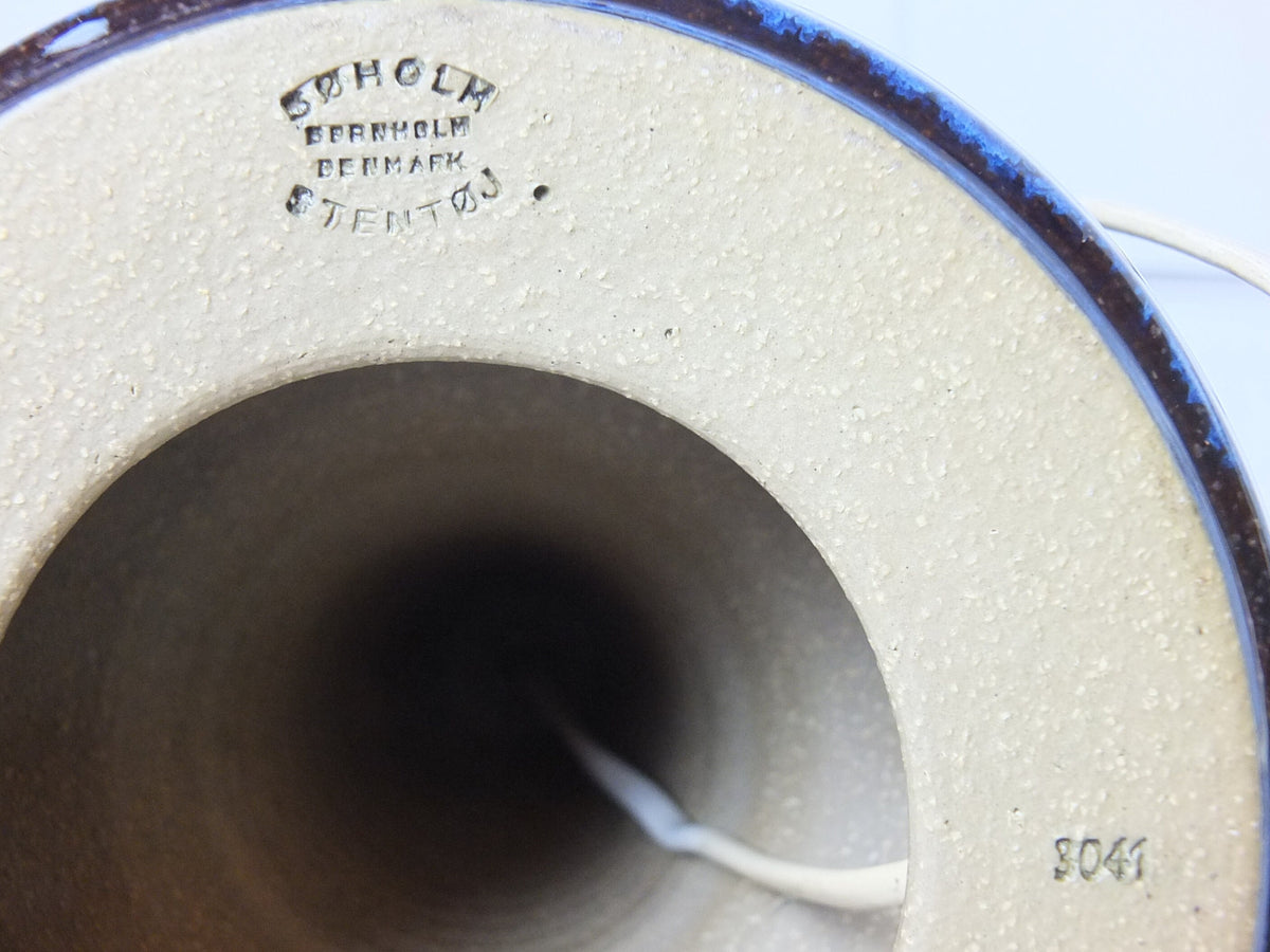 1960s Søholm Einar Johansen Danish Lamp, Stentoj Bornholm, 3041, Scandinavian Design, lighting, earthy pottery ceramic, table or desk lamp