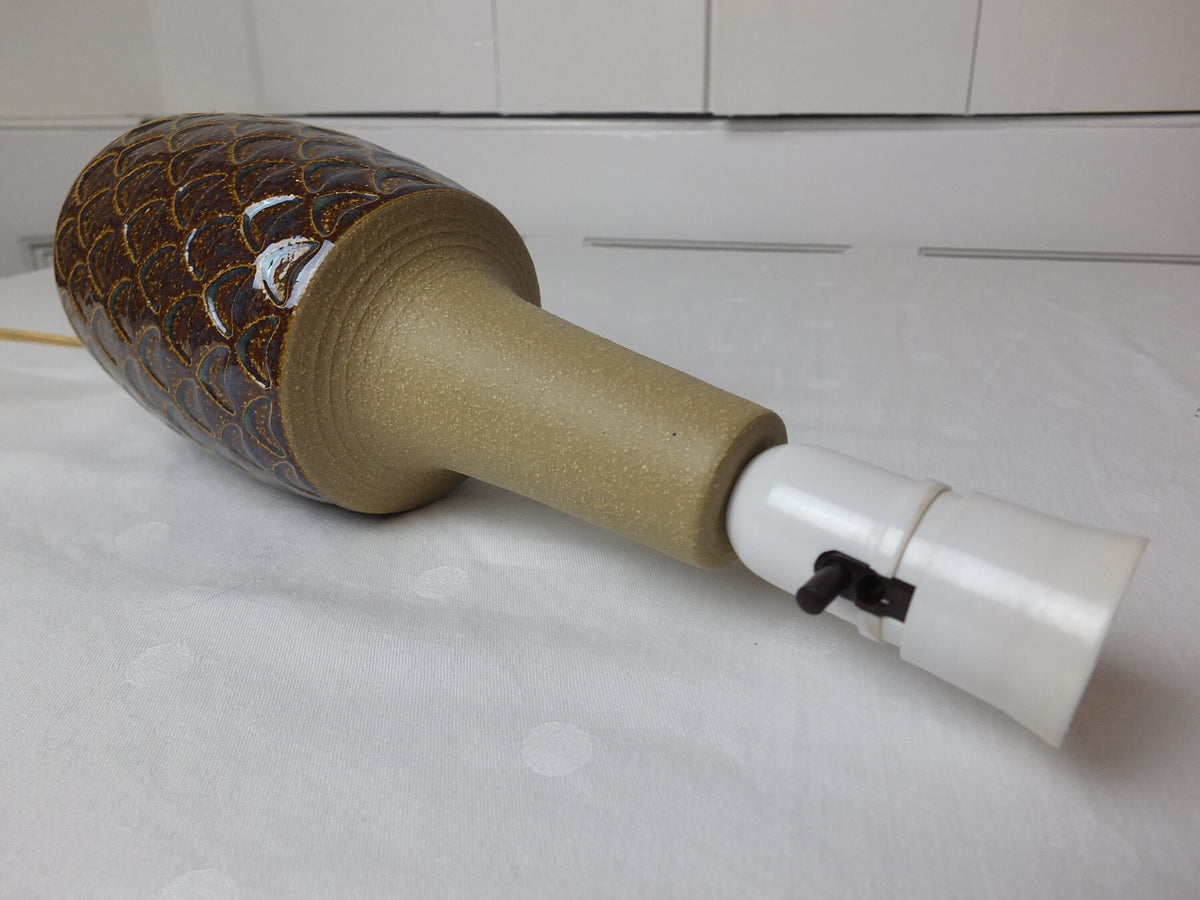 1970s Søholm Einar Johansen Danish Pinapple Lamp, Stentoj Bornholm, 3001, Scandinavian Design, lighting, pottery ceramic, table or desk lamp