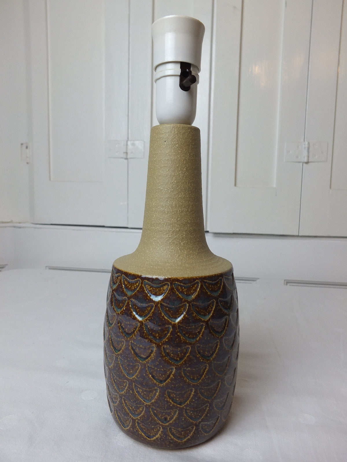 1970s Søholm Einar Johansen Danish Pinapple Lamp, Stentoj Bornholm, 3001, Scandinavian Design, lighting, pottery ceramic, table or desk lamp