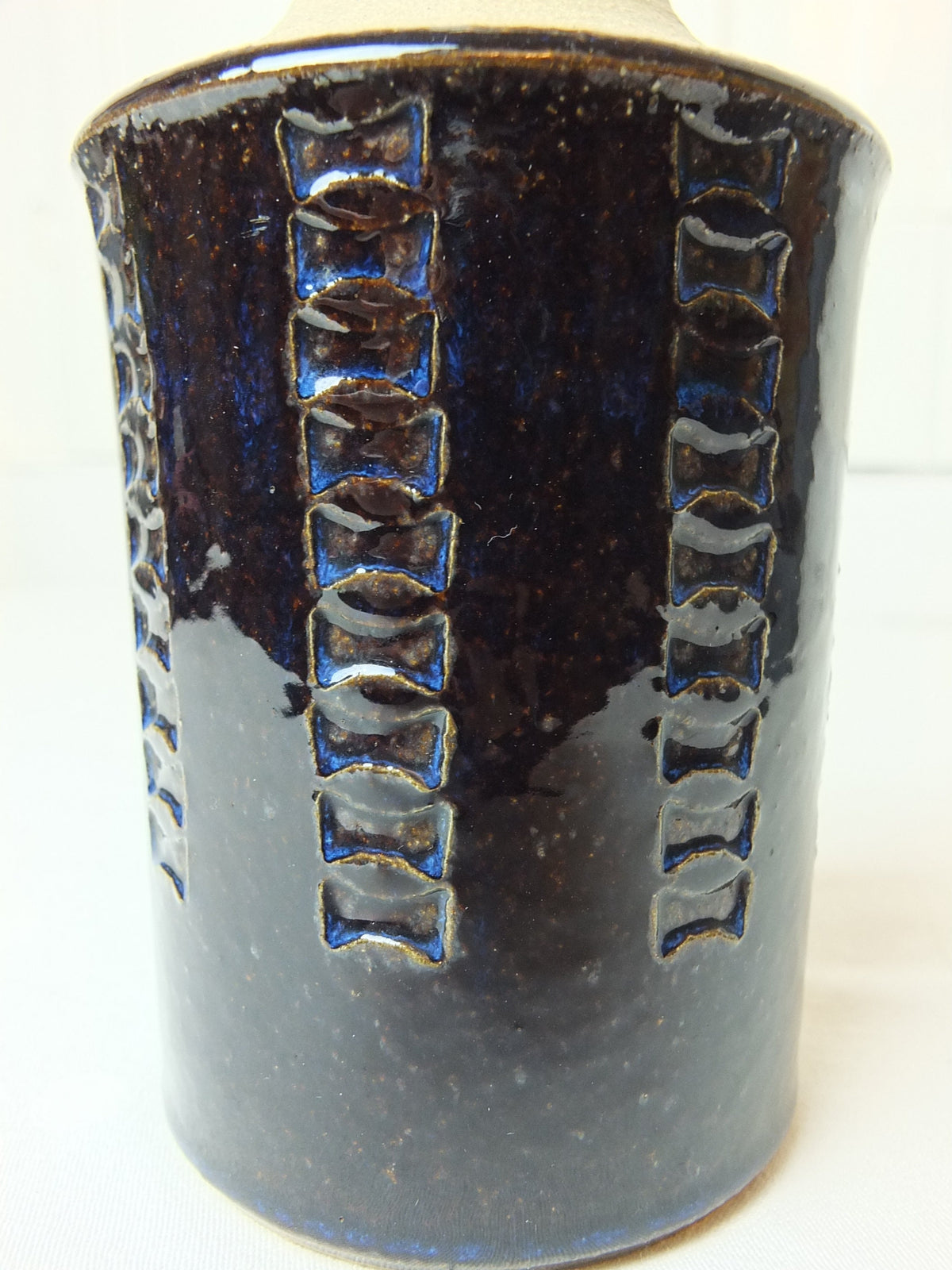 1960s Søholm Blue Danish Lamp, Stentoj Bornholm, Maria Philippi 3045, Scandinavian Design, lighting, pottery ceramic, table or desk lamp