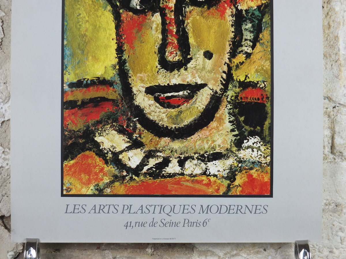 1980 Georges Rouault Poster, "Self portrait as a Clown" 1911 Expressionism Fauvism gallery exhibition, wall art decor
