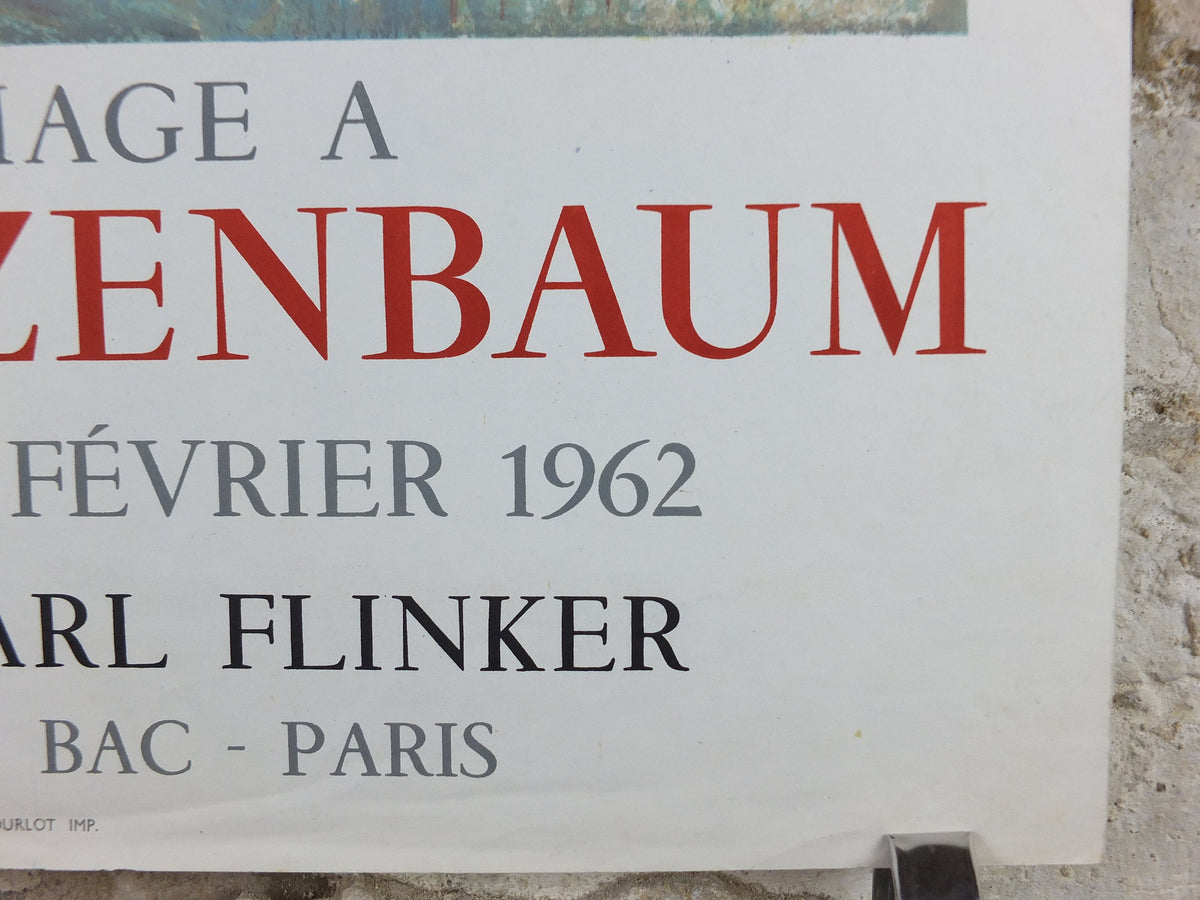 1962 J.D. Kirszenbaum Poster, Hommage J.D. Kirszenbaum, Jewish art, Impressionism Expressionism, artist gallery exhibition, wall art decor