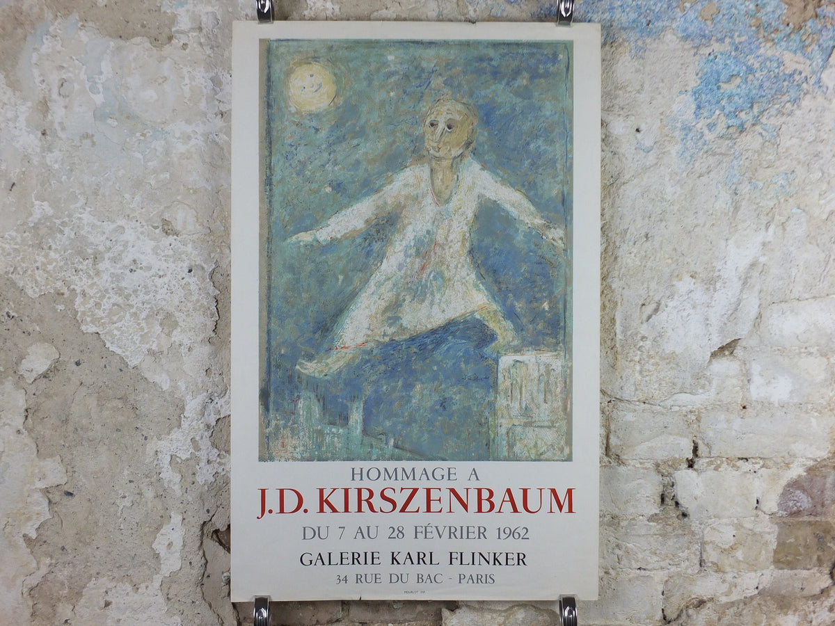 1962 J.D. Kirszenbaum Poster, Hommage J.D. Kirszenbaum, Jewish art, Impressionism Expressionism, artist gallery exhibition, wall art decor