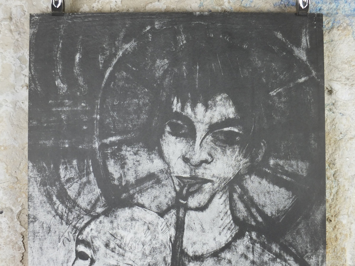 1968 Otto Mueller Poster, Gypsy Madonna and child, Zigeuner-Madonna, Die Brücke expressionist, artist gallery exhibition, wall art decor