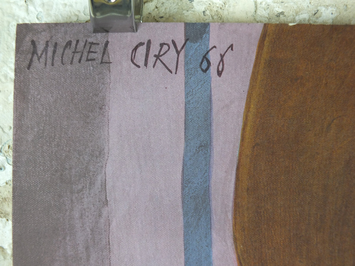 1966 Michel Ciry Poster, Galerie de Paris, rustic artist, engravings and artist gallery exhibition, wall art decor