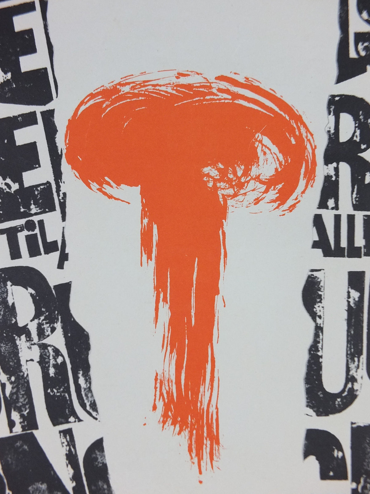 1964 Anti Nuclear Weapons Poster, Danish design Peace activism, "It rises and falls with foriegn policy" by Dan Arnold , wall art decor