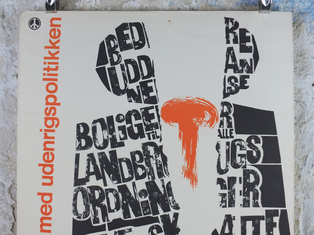 1964 Anti Nuclear Weapons Poster, Danish design Peace activism, "It rises and falls with foriegn policy" by Dan Arnold , wall art decor