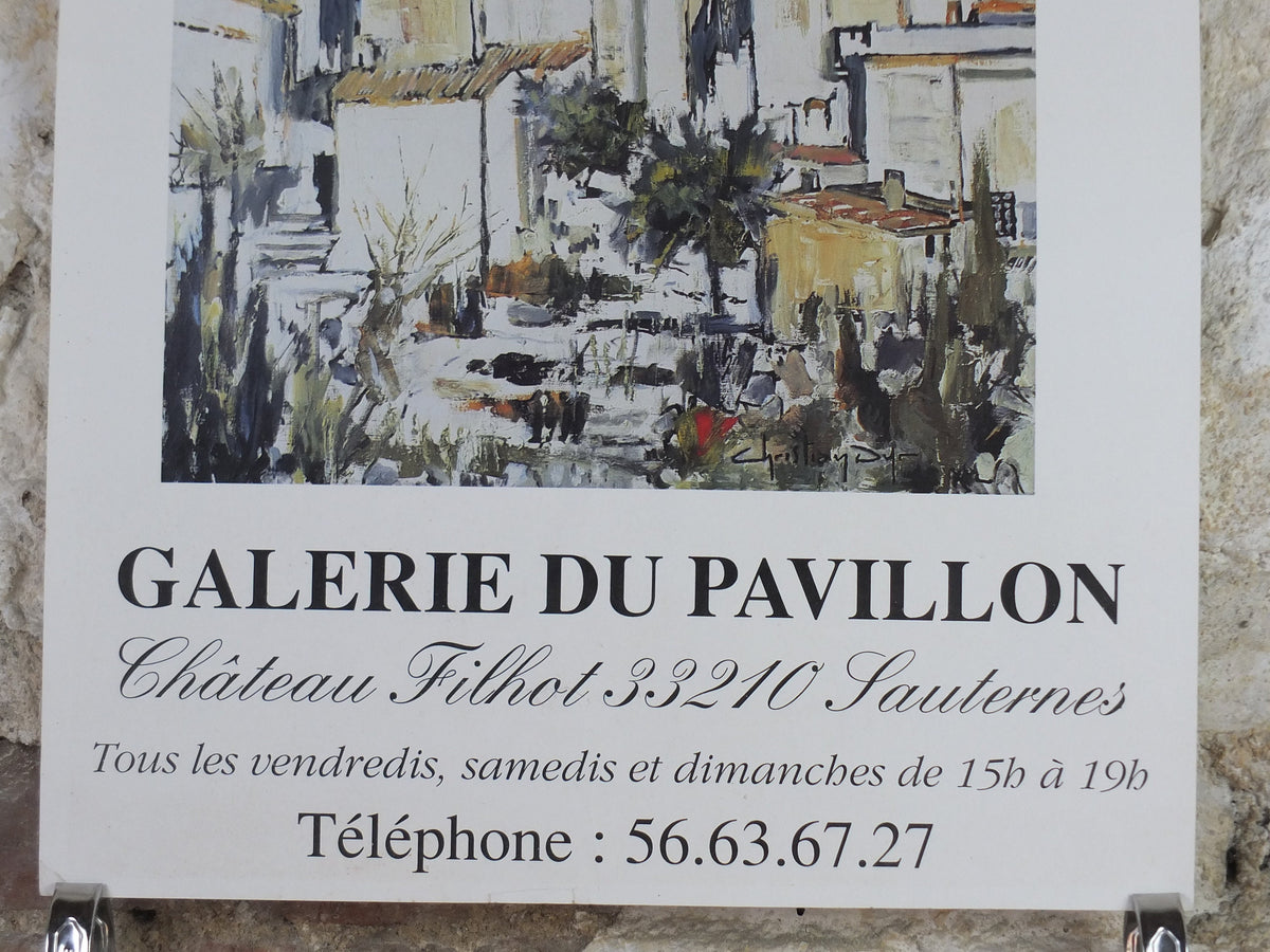 1991 Christian Dyr Poster, Château Filhot, Sauternes, Southern France, Impressionist, artist gallery exhibition, wall art decor