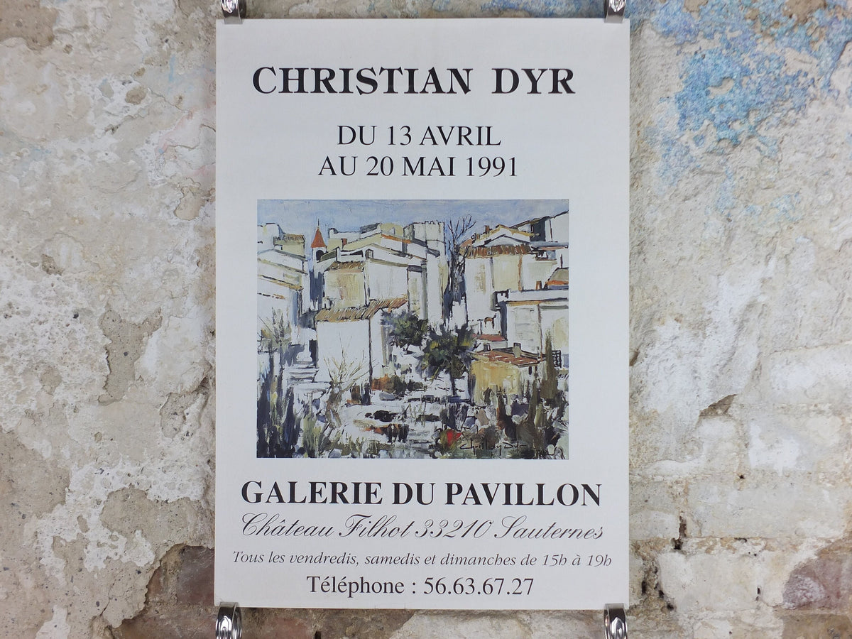 1991 Christian Dyr Poster, Château Filhot, Sauternes, Southern France, Impressionist, artist gallery exhibition, wall art decor