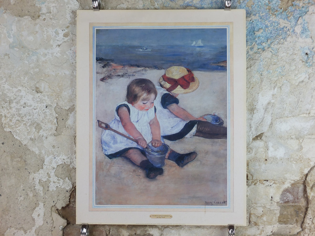 1988 Children playing on the Beach Poster, by Mary Cassett 1884, National Gallery of Art, artist gallery exhibition, wall art decor