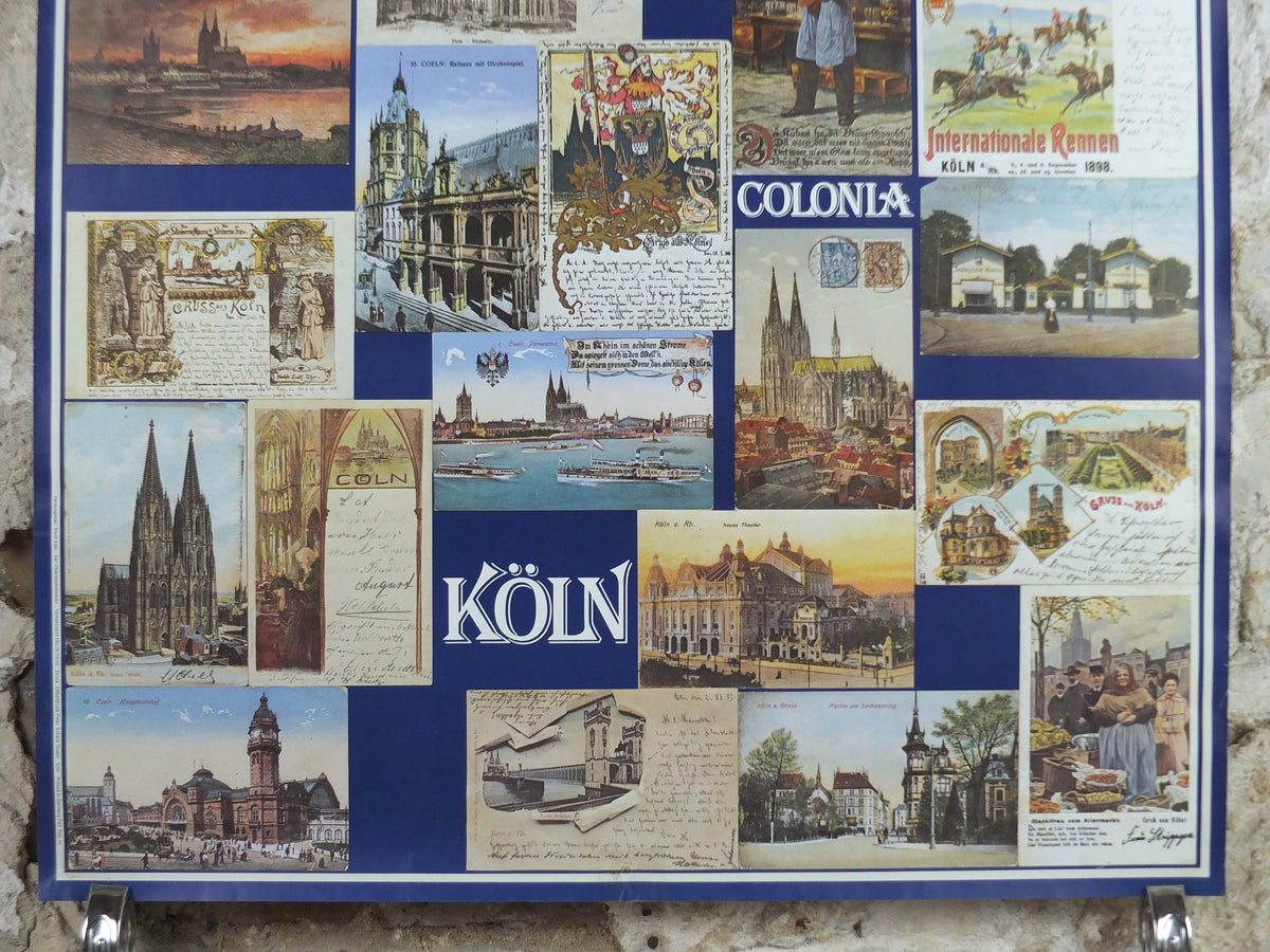 1976 Koln Travel Poster, Keulen, Cologne, Germany, montage, Deutschland plakat, travel tourism holiday vacation wall art decor
