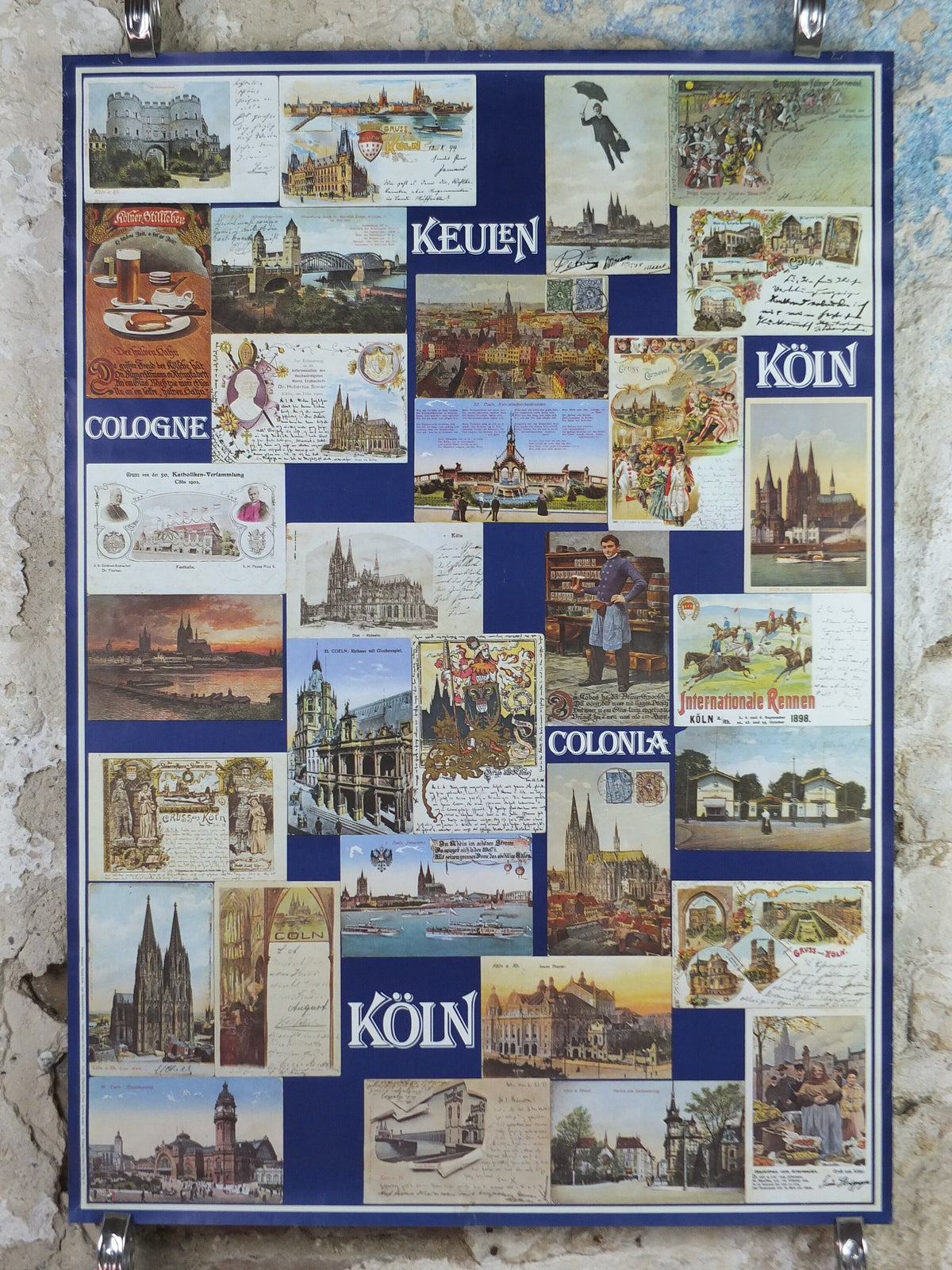 1970s Koln Travel Poster, Keulen, Cologne, Germany, montage, Deutschland plakat, travel tourism holiday vacation wall art decor