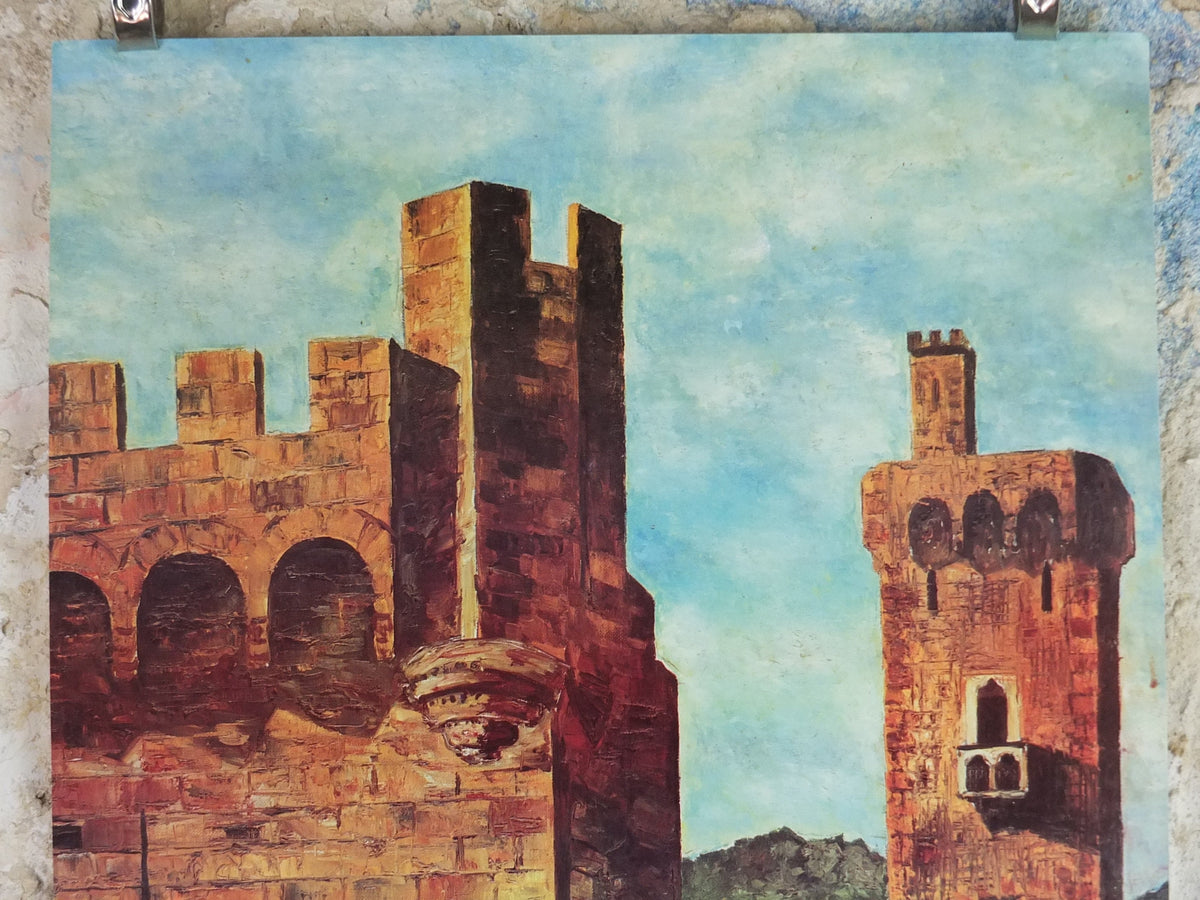 1980 Château de Gaussan Travel Poster, by Michel Saugen?, 14th century castle near Narbonne, travel tourism, wall art decor