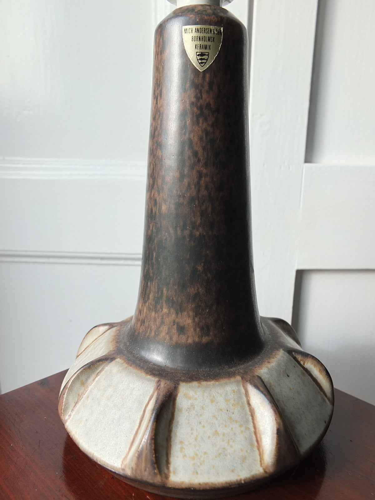 1960s Michael Andersen & Sons Danish Lamp, 6450, Scandinavian Design, lighting, earthy pottery ceramic, table or desk lamp