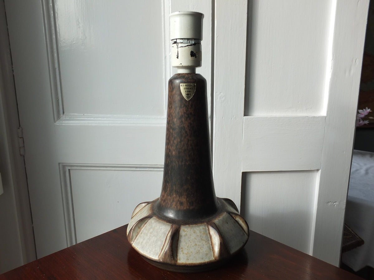 1960s Michael Andersen & Sons Danish Lamp, 6450, Scandinavian Design, lighting, earthy pottery ceramic, table or desk lamp