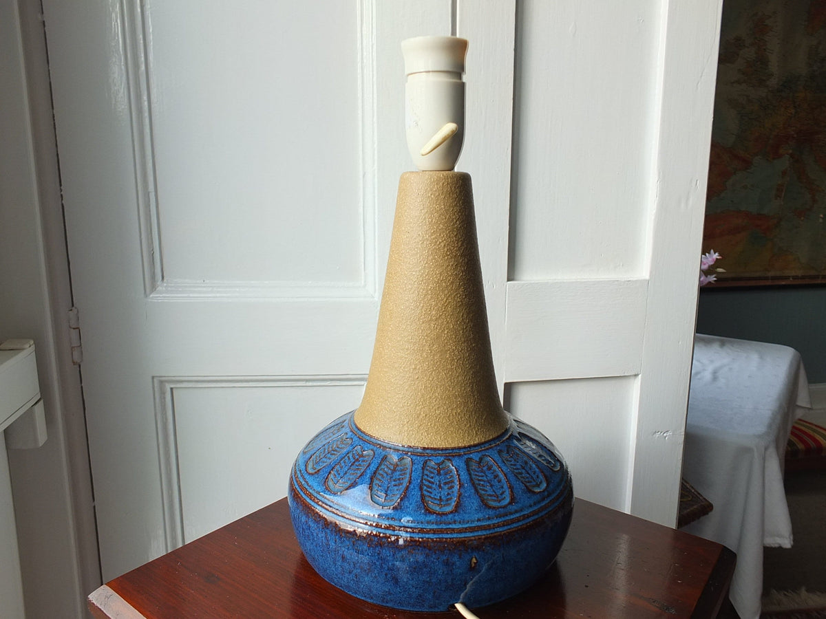 1960s Søholm Einar Johansen Danish Lamp, Stentoj Bornholm, 3041, Scandinavian Design, lighting, earthy pottery ceramic, table or desk lamp