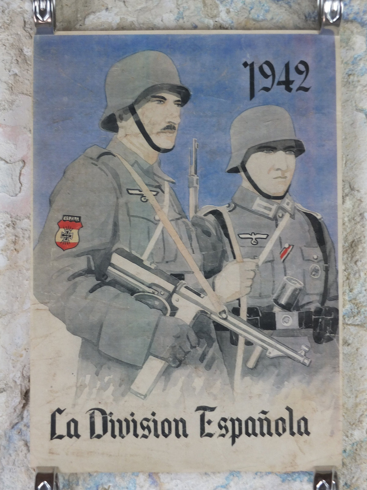 1942 Spanish WW2 Propoganda Poster, La Division Espanola, Operation Barbarossa, World War II wall art decor 1940s Blue Division - Division Azul