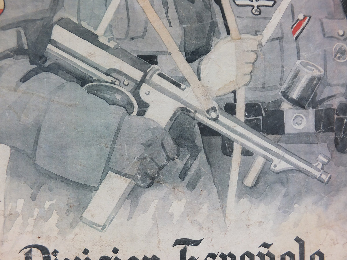 1942 Spanish WW2 Propoganda Poster, La Division Espanola, Operation Barbarossa, World War II wall art decor 1940s