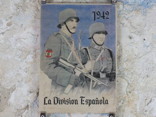 1942 Spanish WW2 Propoganda Poster, La Division Espanola, Operation Barbarossa, World War II wall art decor 1940s