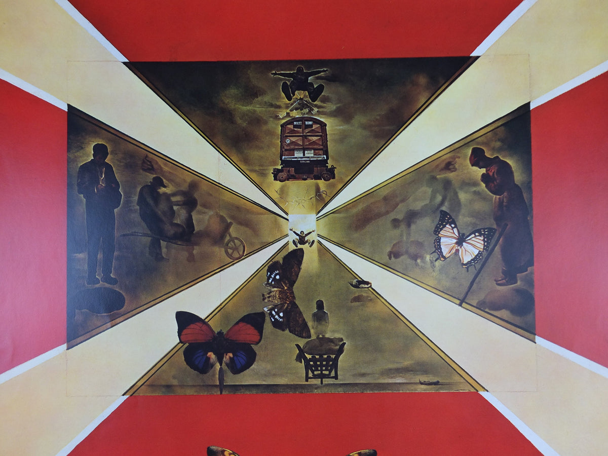 Vintage Dali Roussillon Poster, Salvador Dali, Butterflies, SNCF, travel tourism, 60cmx37cm, Chemins de fer Francais, wall art 1970s