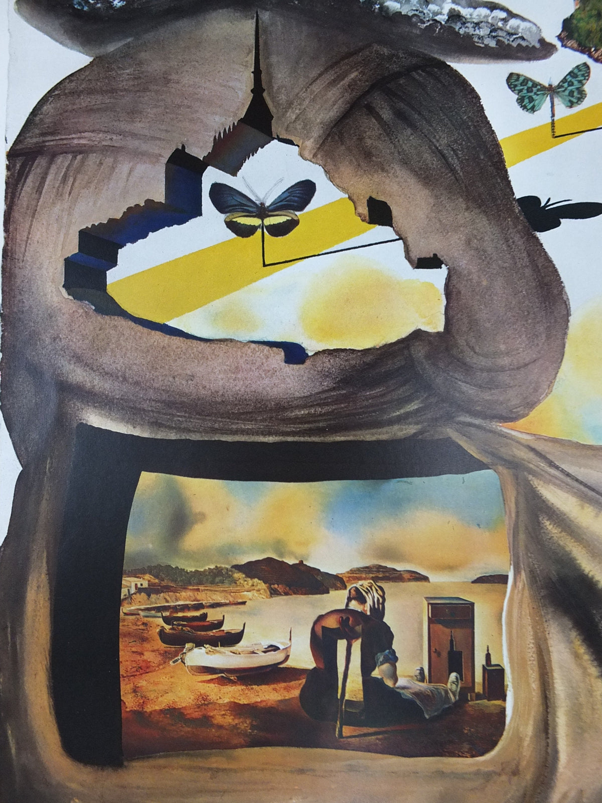 Vintage Dali Normandie Poster, Salvador Dali, Butterflies, SNCF, travel tourism, 60cmx37cm, Chemins de fer Francais, wall art 1970s
