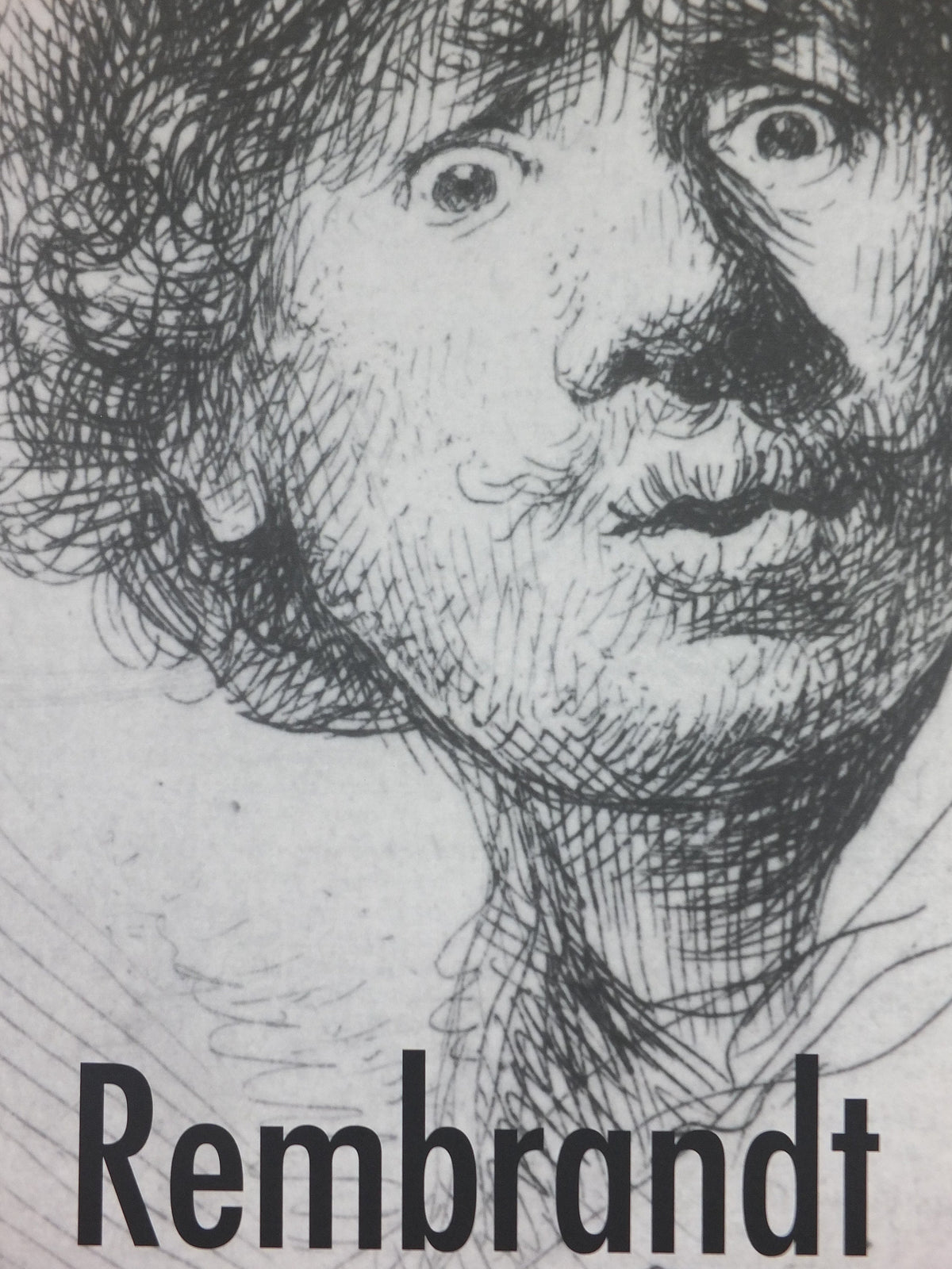 2000 Rembrandt Poster, Self Portrait in a cap, open mouthed 1630, Art Gallery of Ontario etching, artist gallery exhibition, wall art decor