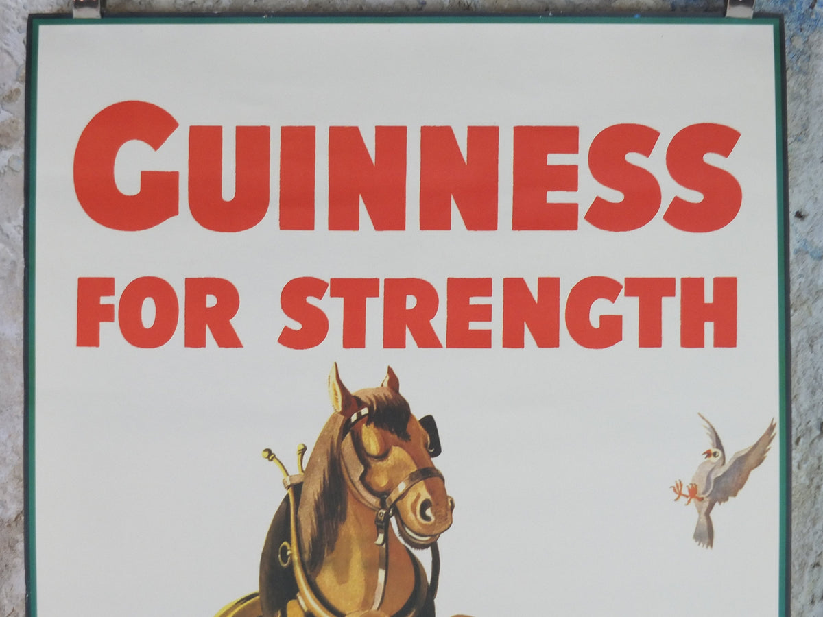 Vintage Guinness Poster, Guinness for Strength, from Guinness Museum, 1949 Advertising campaign Wall art by Gilroy retro 1990s