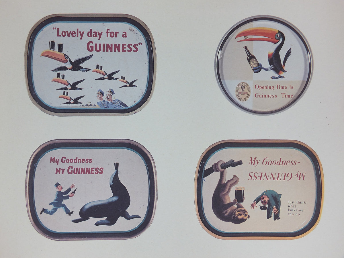 1990s Guinness Toucan Concept Poster, by John Gilroy, Gilroy Tin Trays from 1935-1955, Advertising campaign Wall art retro decor