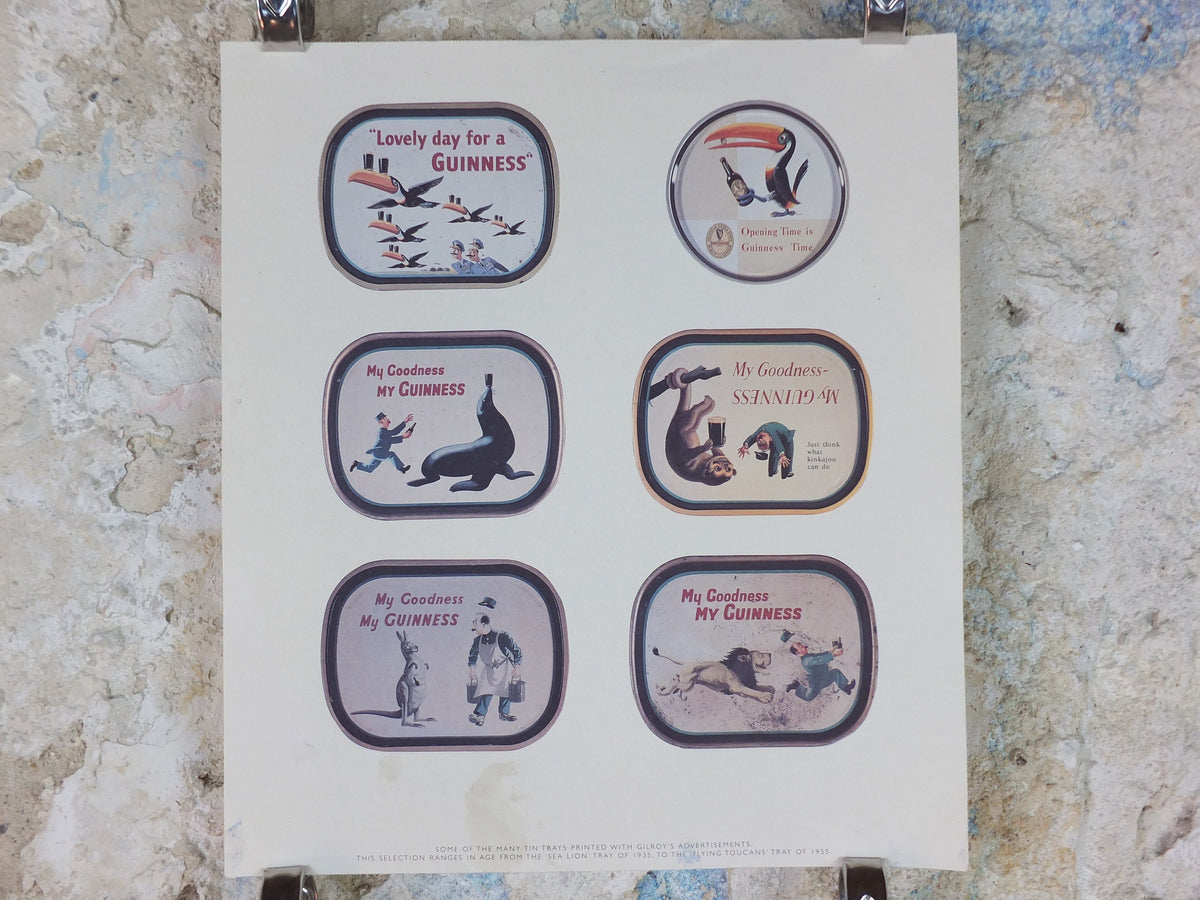 1990s Guinness Toucan Concept Poster, by John Gilroy, Gilroy Tin Trays from 1935-1955, Advertising campaign Wall art retro decor