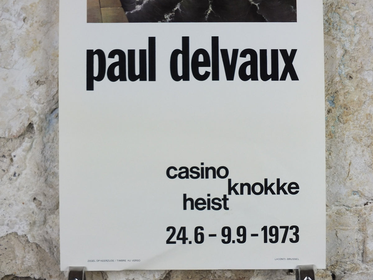 1973 Paul Delvaux Poster, Nudes in the Water, Casino Heist Knokke, surrealism, artist gallery exhibition, wall art decor