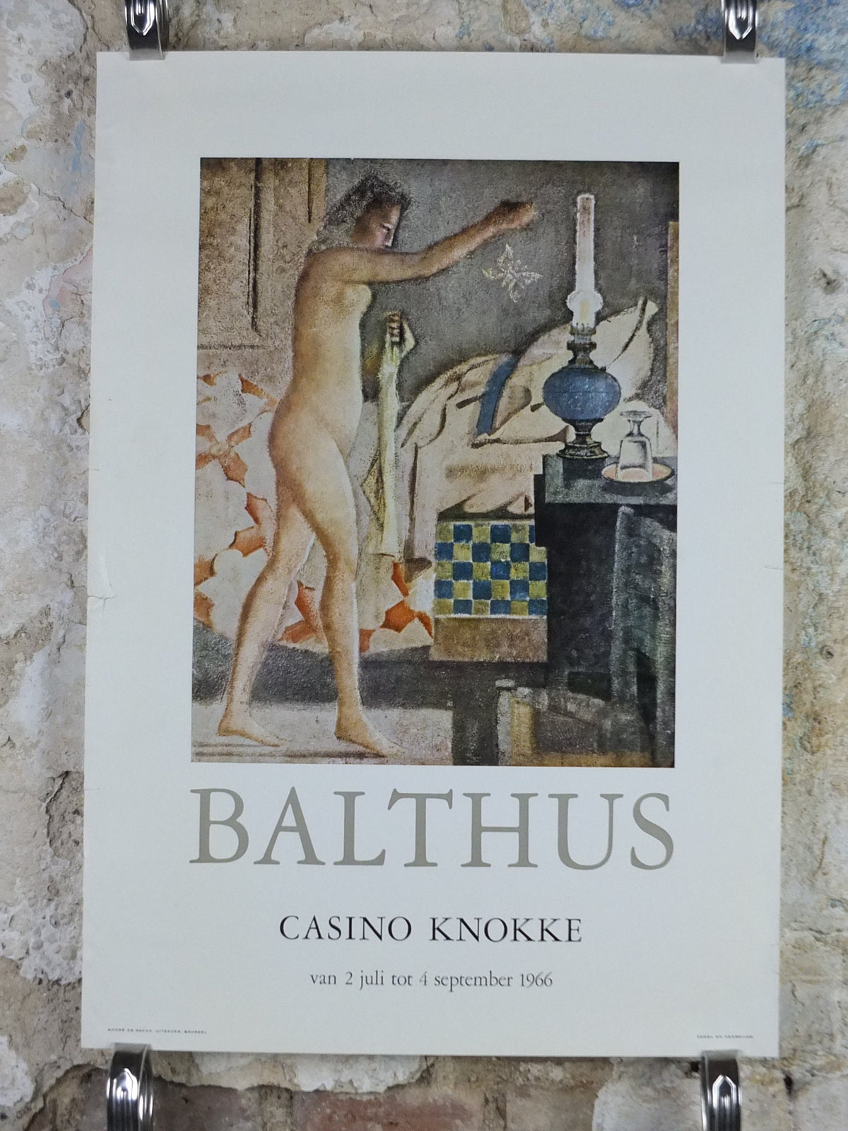 1966 Balthus Poster, La Phalène The Moth 1960, Casino Heist Knokke, Classical pre-Renaissance, artist gallery exhibition, wall art decor